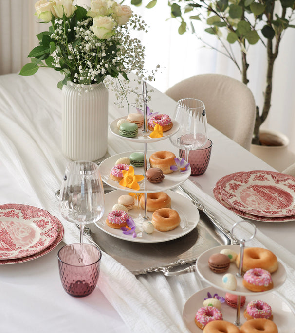 Cookinglife Etagère Porselein 3-laags ø 16.5, 20 & 25 cm - Serveertoren voor Hapjes