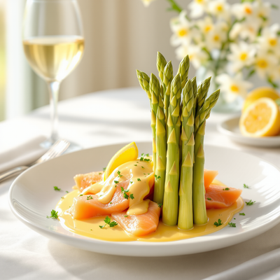 Asperges met warmgerookte zalm