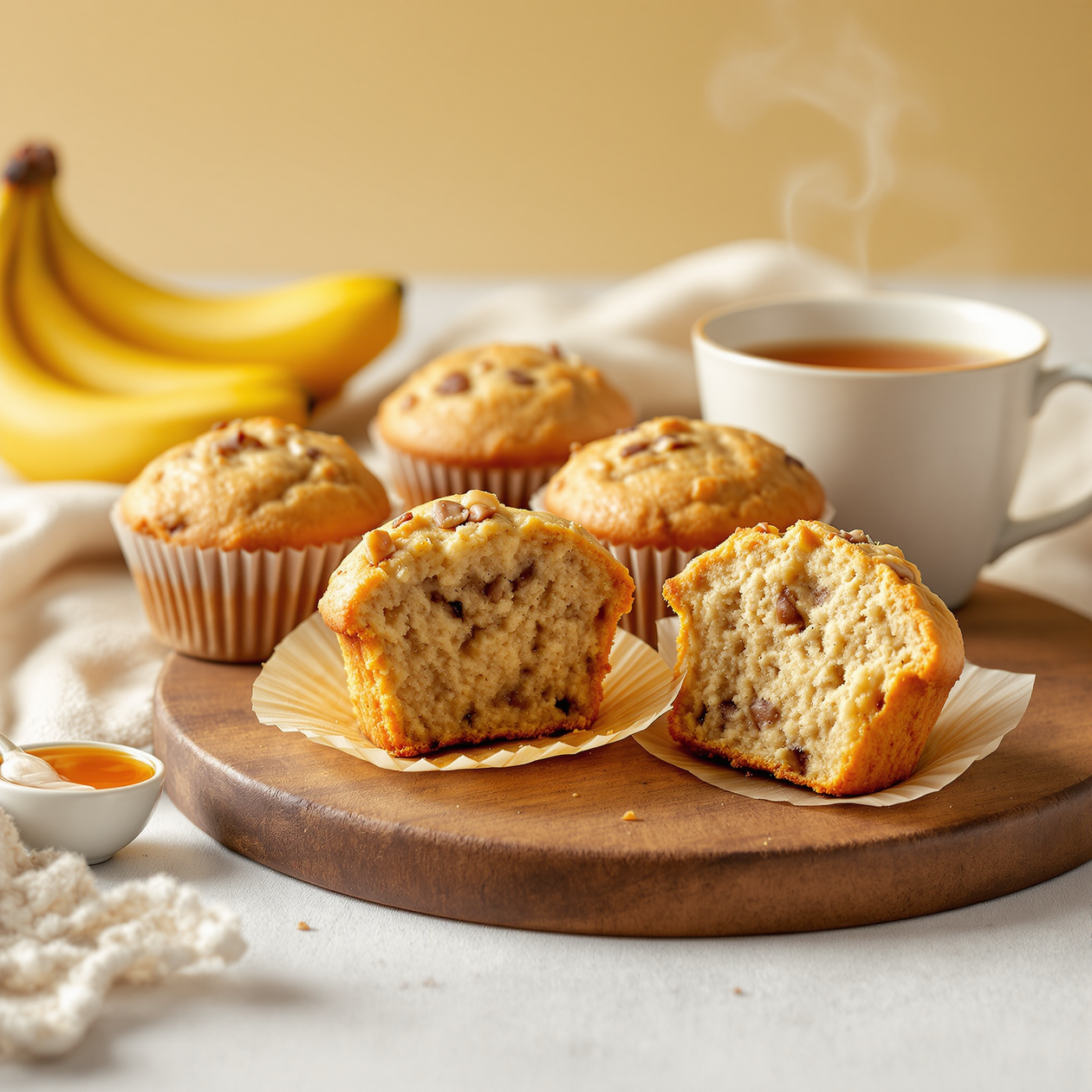 Heerlijke warme banaan muffins