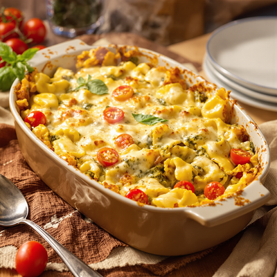 Ravioli ovenschotel met pesto