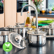 Sola Pannenset Furore - RVS - Kookpan ø 16, 18, 20 cm & Steelpan ø 16 cm - Inductie geschikt - 4 Delig