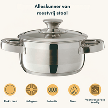 Sola Pannenset Furore - RVS - Kookpan ø 16, 18, 20 cm & Steelpan ø 16 cm - Inductie geschikt - 4 Delig