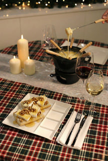 Cookinglife Fondueborden / Gourmetborden / Barbecueborden - 5 vakken - Wit - 24 x 24 cm - 4 Stuks