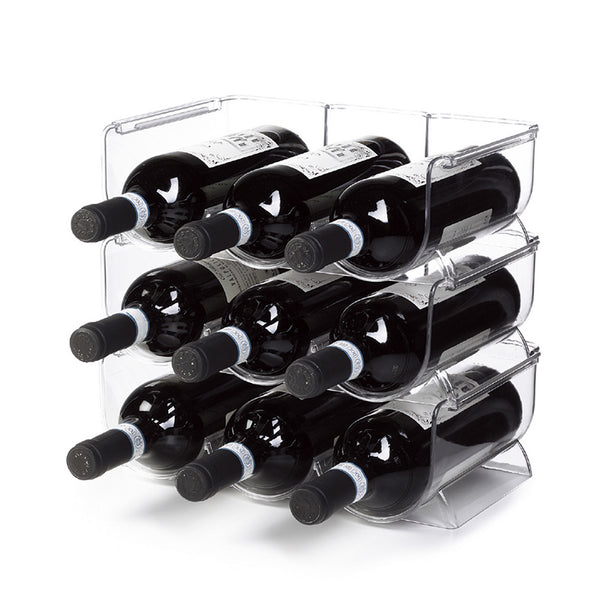 Ghidini Wijnrek / Wijnfleshouder voor 3 Flessen - Kunststof - Stapelbaar - Uitbreidbaar