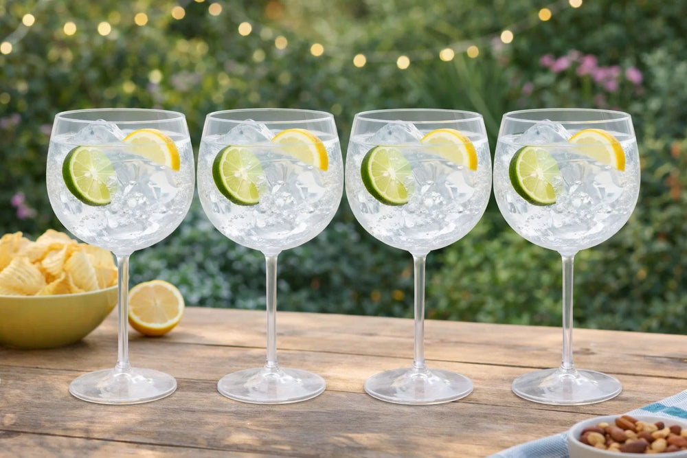 Cookinglife Gin Tonic Glazen Kunststof - CampVibe - Outdoor - Onbreekbaar - 570 ml - 4 Stuks