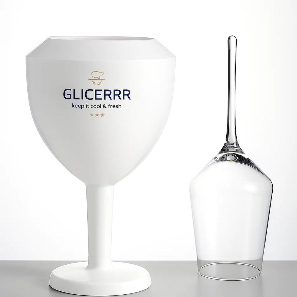 GLICERRR Wijnglas koeler en houder set + glas - 4 stuks