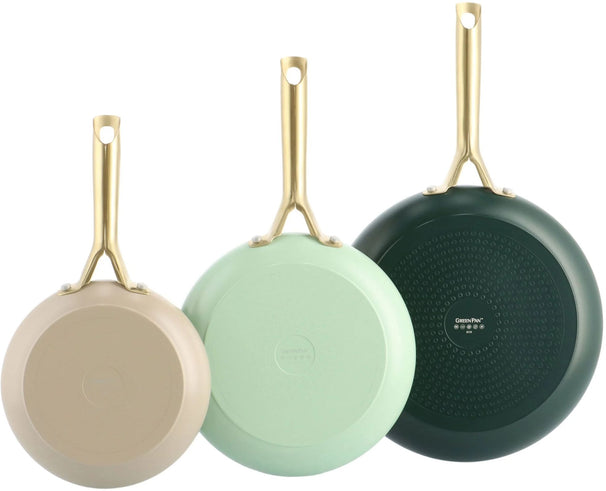 GreenPan Koekenpannenset Shades Natural 3-delig - Keramische anti-aanbaklaag - Koekenpan ø 20, 24 & 28 cm