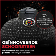 GrillX Kamado BBQ - 13 Inch - Inclusief Opberghoes - Barbecue Egg - Houtskool Barbecue - Zwart - Ø 27 cm