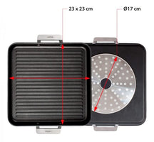 Valira Grillpan Aire met handgrepen - 23 x 23 cm - standaard anti-aanbaklaag