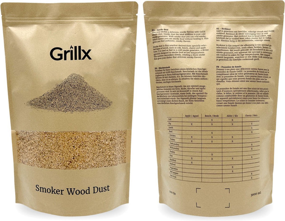 Grillx Rookmot Hickory - Voor Koud Roken - 3 Kg