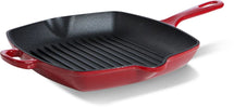 Poêle Grill BK Bourgogne - Rouge Piment - 26 x 26 cm - revêtement antiadhésif émaillé