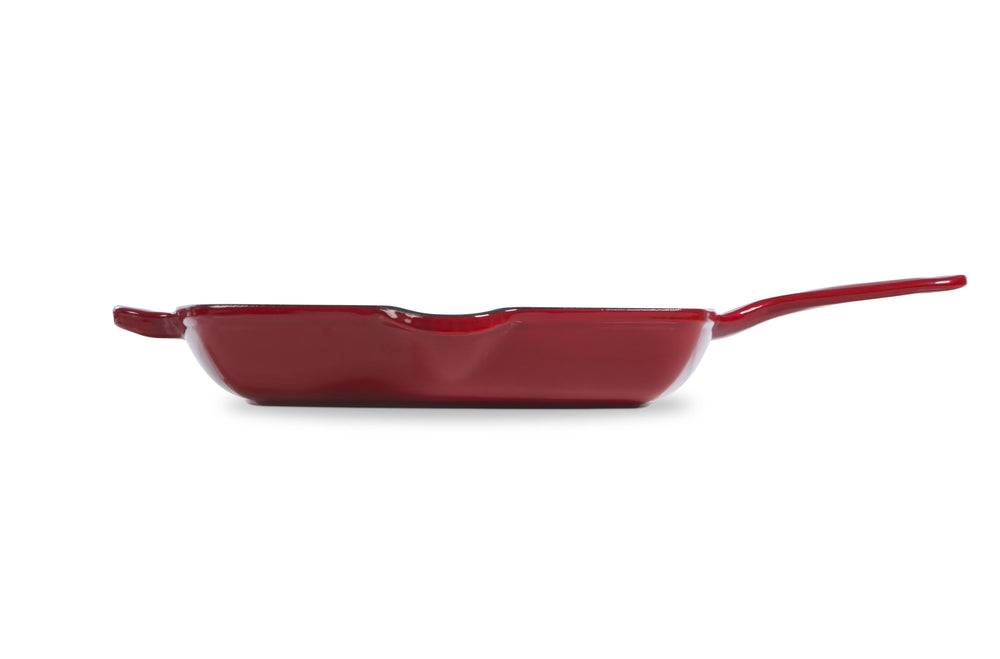 Poêle à griller BK Bourgogne Chili Red - 26 x 26 cm - Revêtement antiadhésif émaillé