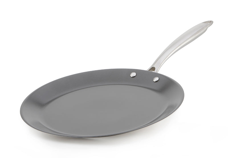 Habonne Poêle à crêpes Ecovite Forte - inox - ø 28 cm - revêtement antiadhésif céramique