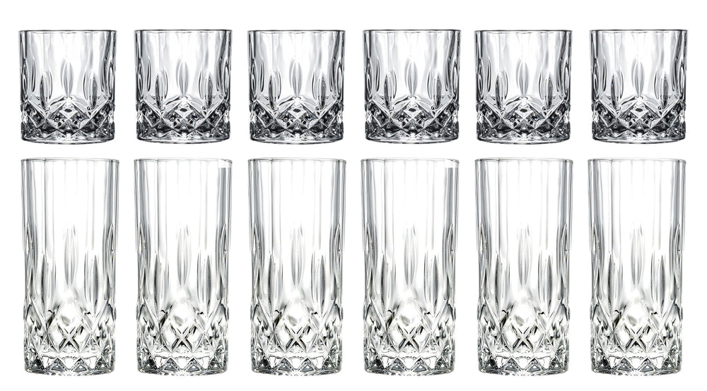 Ensemble de verres Jay Hill (verres à cocktail et verres long drink) Moray - 12 pièces