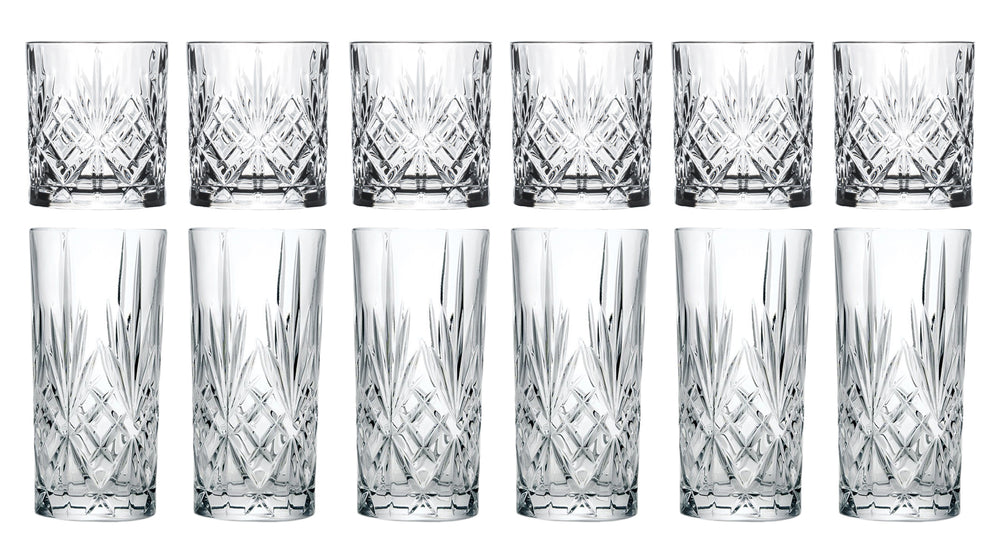 Ensemble de verres Jay Hill (verres à cocktail et verres long drink) Moy - 12 pièces