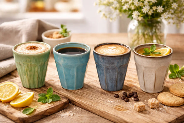 Cookinglife Koffiekopjes / Senseokopjes - Aardewerk 250 ml - 4 stuks