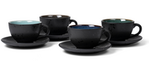 Tasse et soucoupe Bitz Gastro Noir/multicolore Bleu 240 ml - 4 pièces