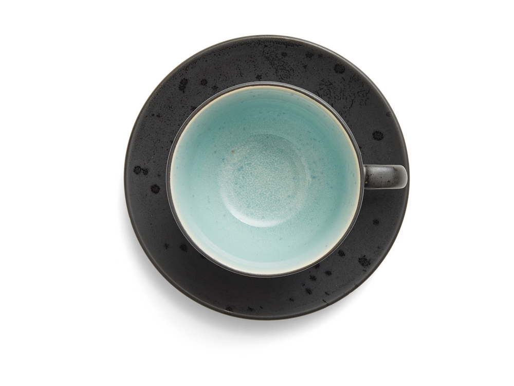 Bitz Tasse et Soucoupe Gastro Noir/multi Bleu 240 ml - 4 Pièces