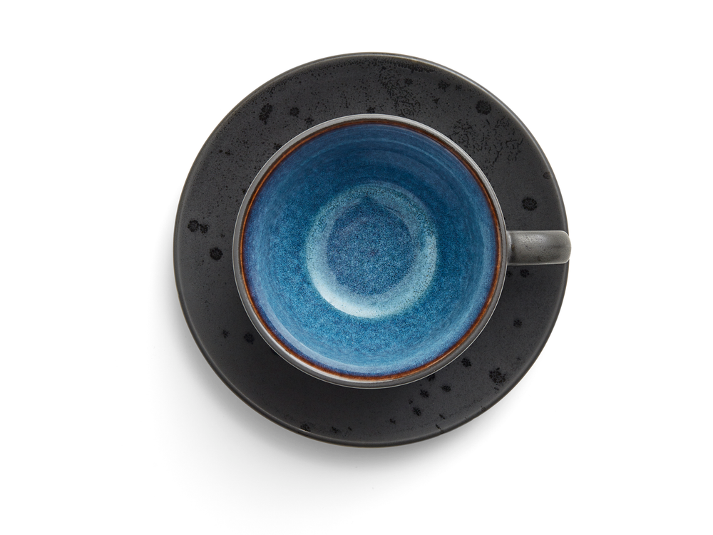 Bitz Tasse et Soucoupe Gastro Noir/multi Bleu 240 ml - 4 Pièces