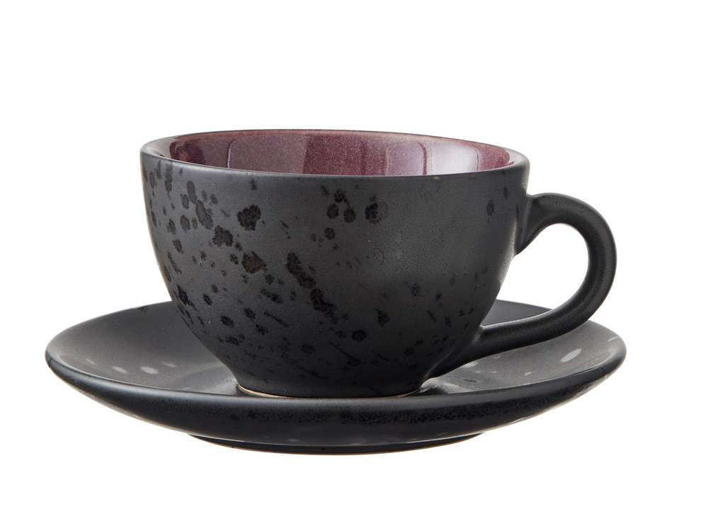 Tasse et soucoupe Bitz Gastro Noir/multicolore Rose 240 ml - 4 pièces