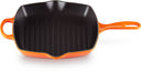 Poêle Grill Le Creuset Signature - Rouge Orange - 26 x 26 cm - revêtement antiadhésif émaillé