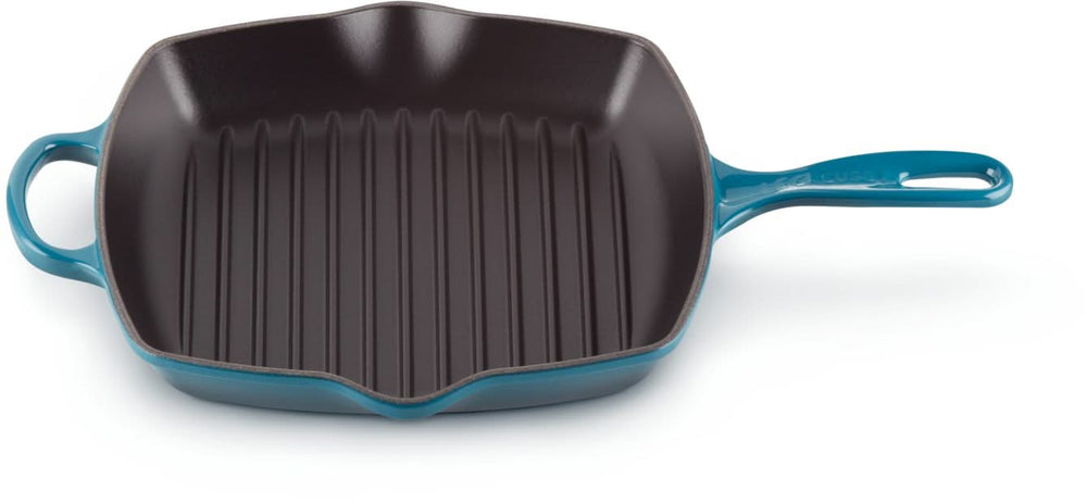 Le Creuset Grill Pan Signature - Deap Teal - 26 x 26 cm - revêtement antiadhésif émaillé