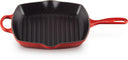 Poêle Grill Le Creuset Signature - Rouge Cerise - 26 x 26 cm - revêtement antiadhésif émaillé