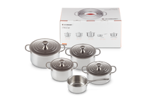 Le Creuset 5 delige Pannenset Signature - RVS -Inductie - 4 kookpannen + Steelpan - inclusief 4 deksels