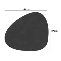 LIND DNA Placemats Nupo - Leer - Light Grey - Curved - 44 x 37 cm - 2 Stuks