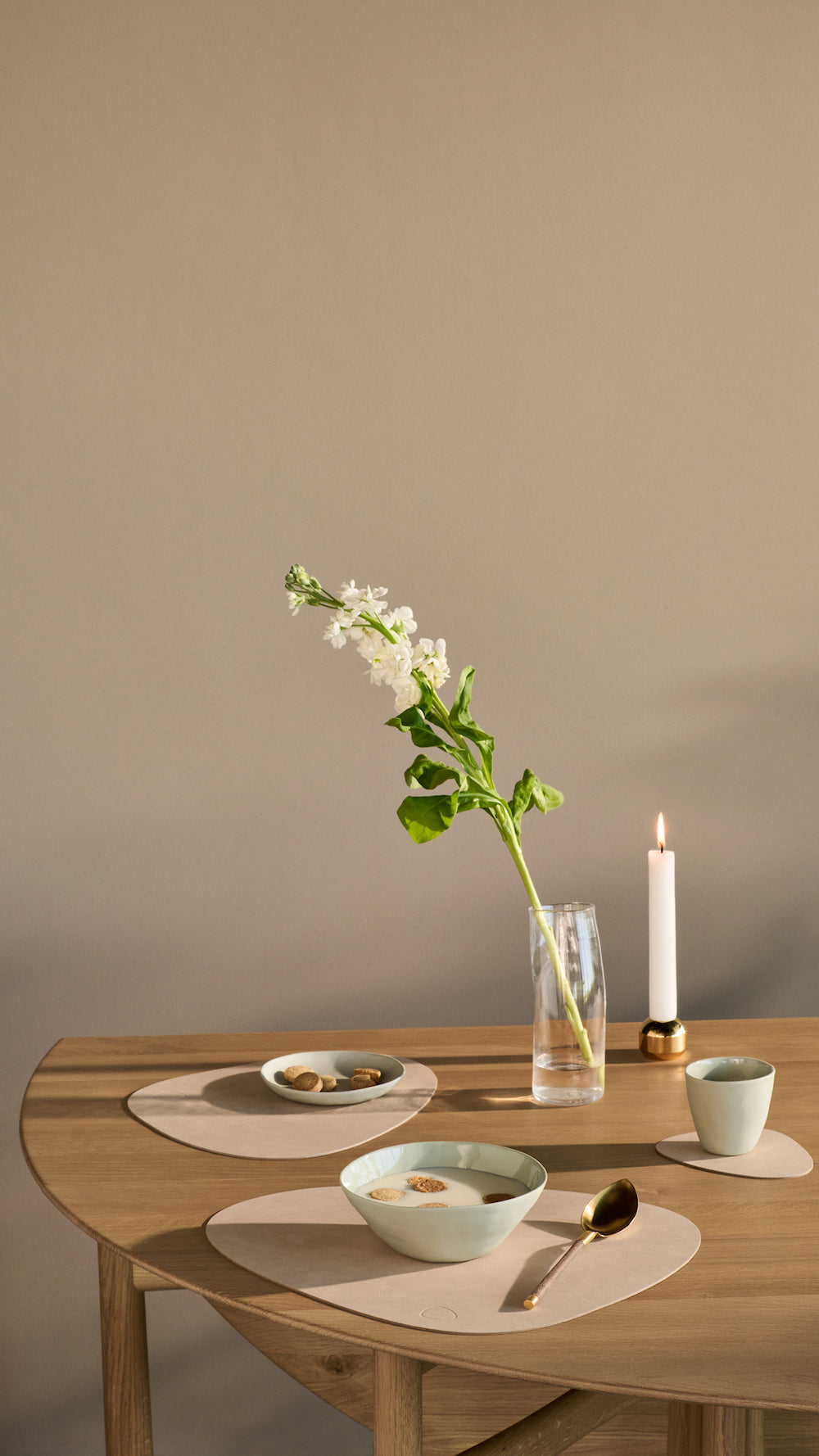 LIND DNA Onderzetters Nupo - Leer - Sand - 13 x 11 cm - 4 Stuks