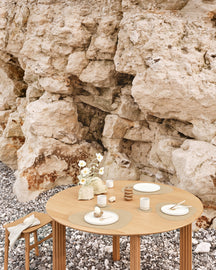 LIND DNA Onderzetters Nupo - Leer - Khaki - 13 x 11 cm - 4 Stuks