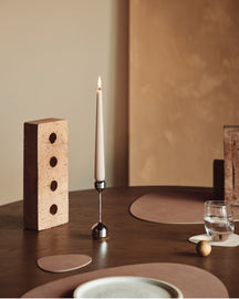 LIND DNA Placemats Nupo - Leer - Old Rose - Curved - 44 x 37 cm - 2 Stuks