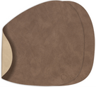 LIND DNA Placemats Nupo - Leer - Brown / Sand - dubbelzijdig - Curved - 44 x 37 cm - 2 Stuks