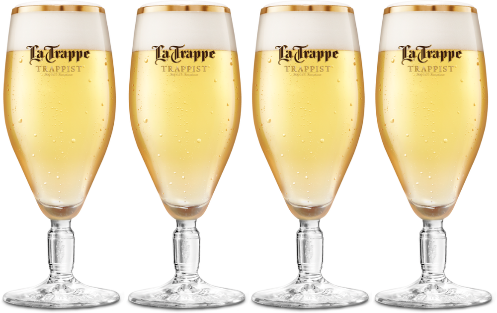 La Trappe Verre à Bière Trappiste Blanc - 300 ml - 4 pièces