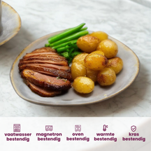 Cosy & Trendy Dinerborden Organic Laguna Blue Grey 27 x 23 cm - 4 Stuks