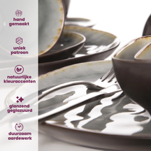 Cosy & Trendy Kleine Schalen Laguna Blue Grey 20 x 17 cm - 4 Stuks