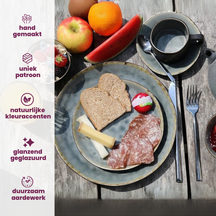 Cosy & Trendy Mokken / Bekers - Laguna Blue Grey - 450 ml - 4 Stuks