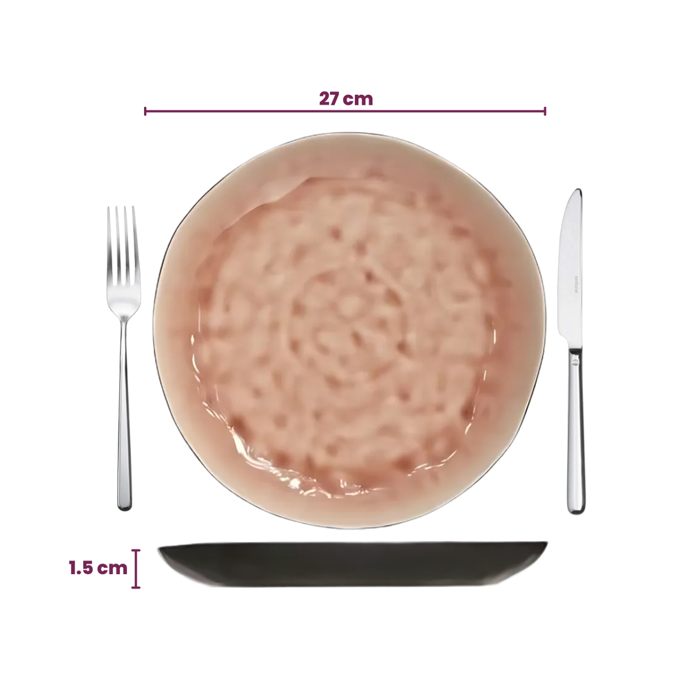 Cosy & Trendy Dinerborden Laguna Old Rose ø 27 cm - 4 Stuks