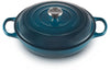 Le Creuset Casserole Signature - Campagnard - Bleu Sarcelle - ø 30 cm / 3,5 litres