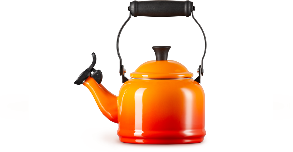 Le Creuset Bouilloire Sifflante Demi - Orange Rouge - 1,1 litre - compatible induction -