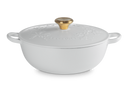 Le Creuset Poêle Marmite avec Bouton Doré - Holly Christmas - Blanc - ø 26 cm / 4,1 Litre