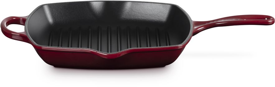 Poêle Grill Le Creuset Signature - Grenat - 26 x 26 cm - revêtement antiadhésif émaillé