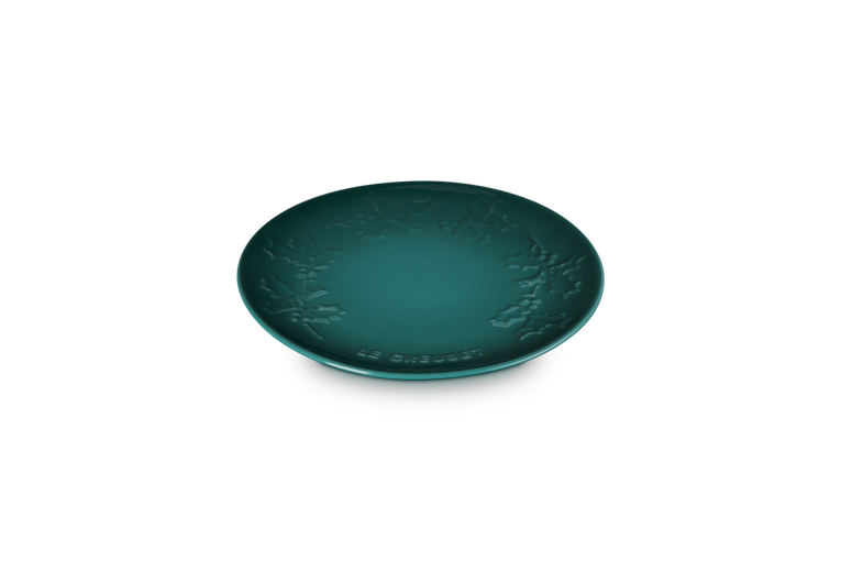 Le Creuset Klein bordje - Holly Christmas - Artichaut Groen - ø 19 cm