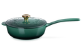 Le Creuset Casserole en Fonte - Bouton Doré - Houx de Noël - Vert Artichaut - ø 21 cm / 2 Litre