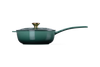 Le Creuset Casserole en Fonte - Bouton Doré - Houx de Noël - Vert Artichaut - ø 21 cm / 2 Litre