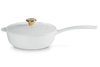 Le Creuset Casserole en Fonte - Bouton Doré - Houx Noël - Blanc - ø 21 cm / 2 Litre