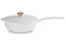 Le Creuset Casserole en Fonte - Bouton Doré - Houx Noël - Blanc - ø 21 cm / 2 Litre