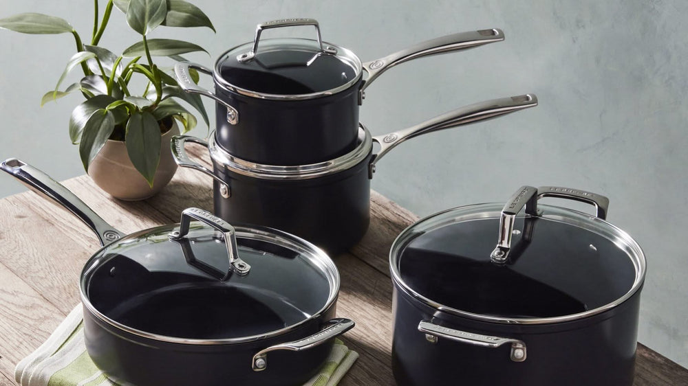 Le Creuset Pannenset Koekenpan en Sauteuse Essential Non-Stick Ceramic - ø 24 en 28 cm - keramische anti-aanbaklaag