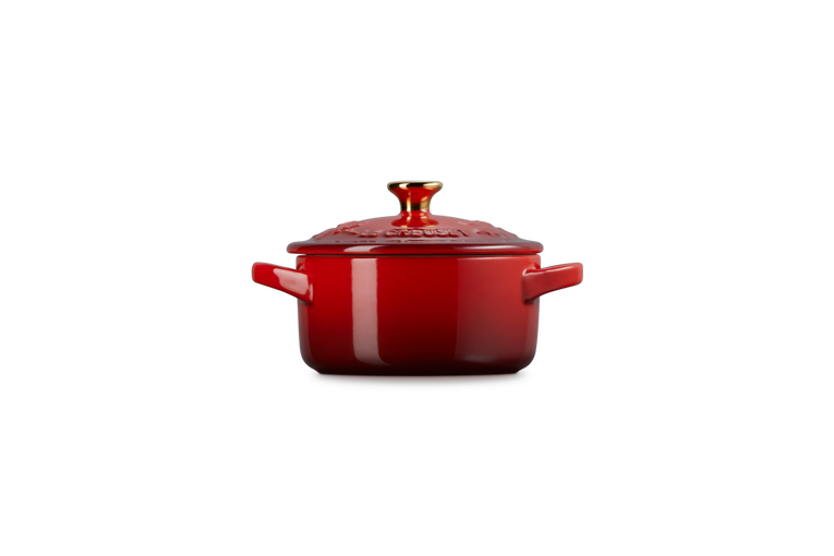 Le Creuset Mini Cocotte/Rôtissoire - Holly Christmas - Rouge Cerise - ø 10 cm