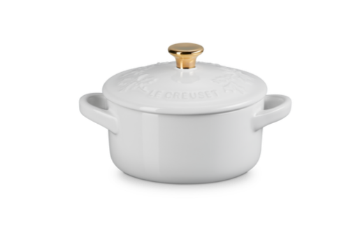 Le Creuset Mini Cocotte/Rôtissoire - Holly Christmas - Blanc - ø 10 cm